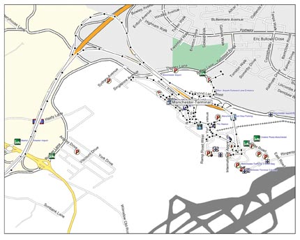 Figure 1. Detailed tracks of routes travelled by a vehicle, each point dated and timed.