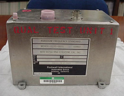 Qualification Model of the first GPS atomic clock, built by Rockwell International working directly with Efratom, a small German company. (Credit: Bradford W. Parkinson and Stephen T. Powers)