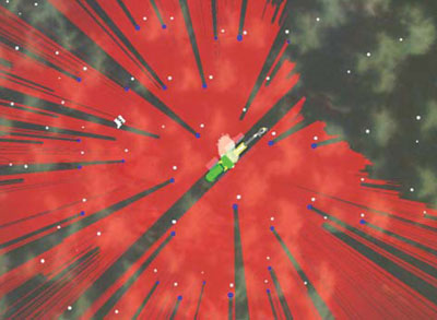 Figure 1. Particle concentration after resampling; wood harvester at center.