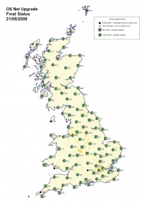 Figure 1  OS Net reference station network in Britain, owned by Ordnance Survey.