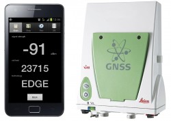 RF SIGNAL TRACKER Android application and mobile phone used to record the GSM signal strength (left), and GNSS receiver (right).