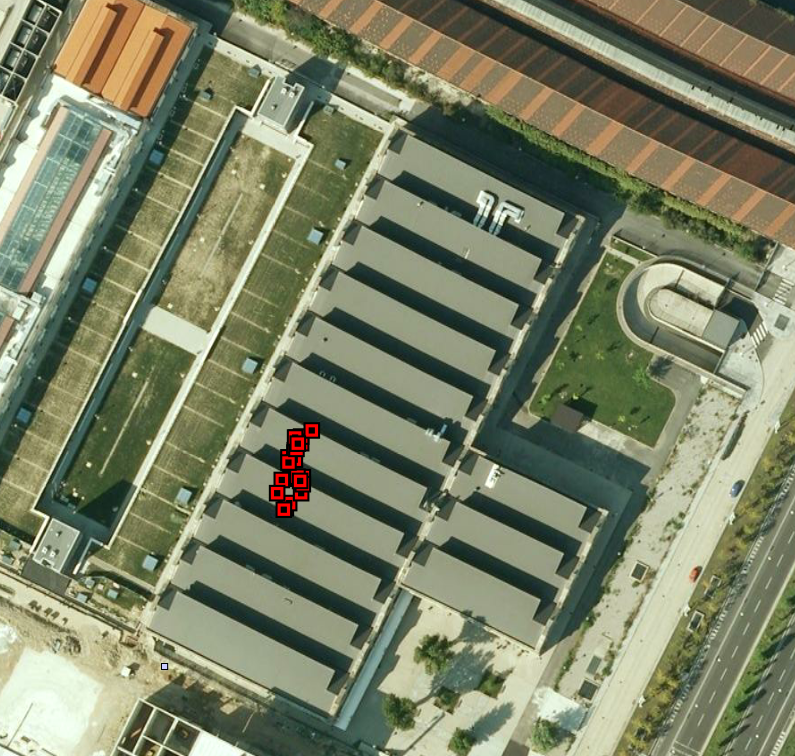 Figure 1. Position fixes on the rooftop of the NavSAS lab in Turin, Italy.