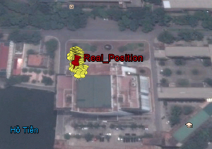 Figure 1. Positions obtained by only Galileo E1 Open Service (the antenna is located at the roof of the Ta Quang Buu library building inside HUST campus)