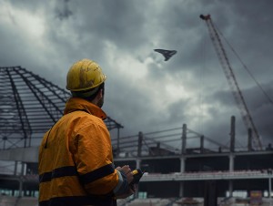 The Trimble UX5 unmanned system in use at a construction site. Photo: Trimble