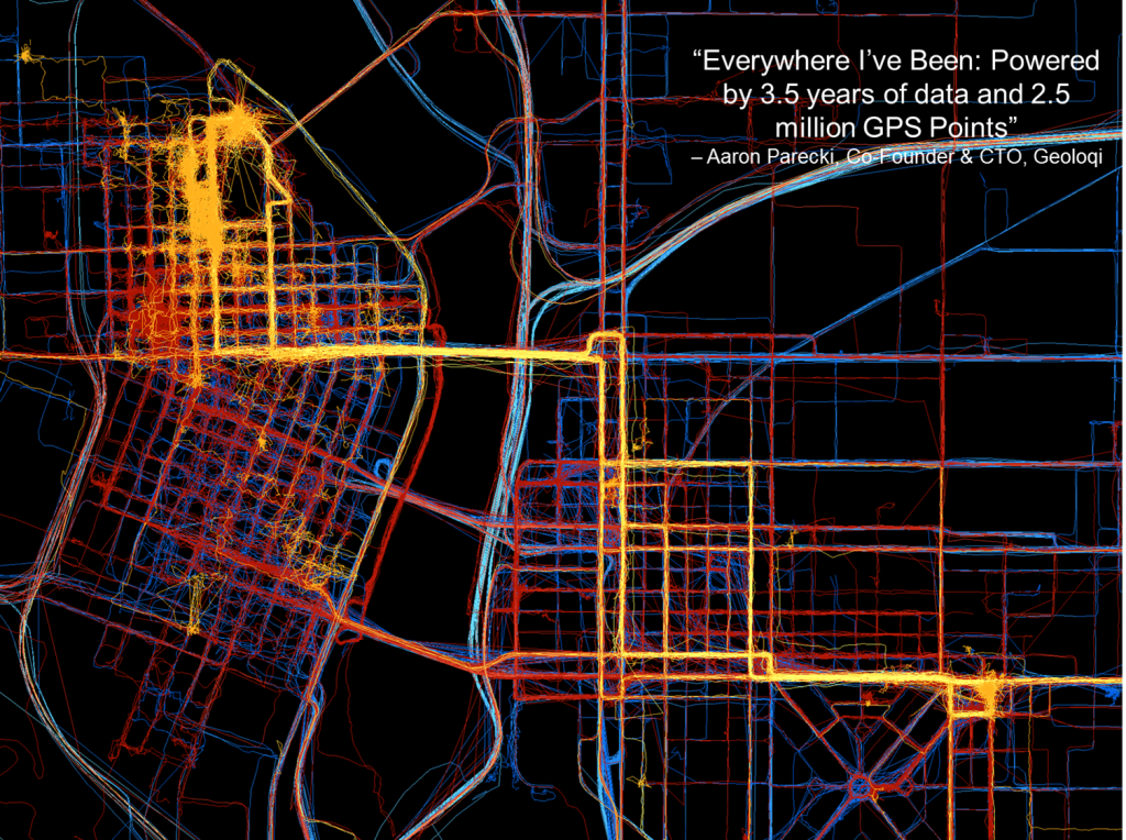 This map of Portland by Geoloqi has 2.5 million data points.