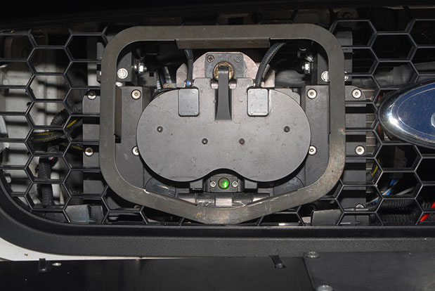 The StarChase compressed air launcher under the hood.
