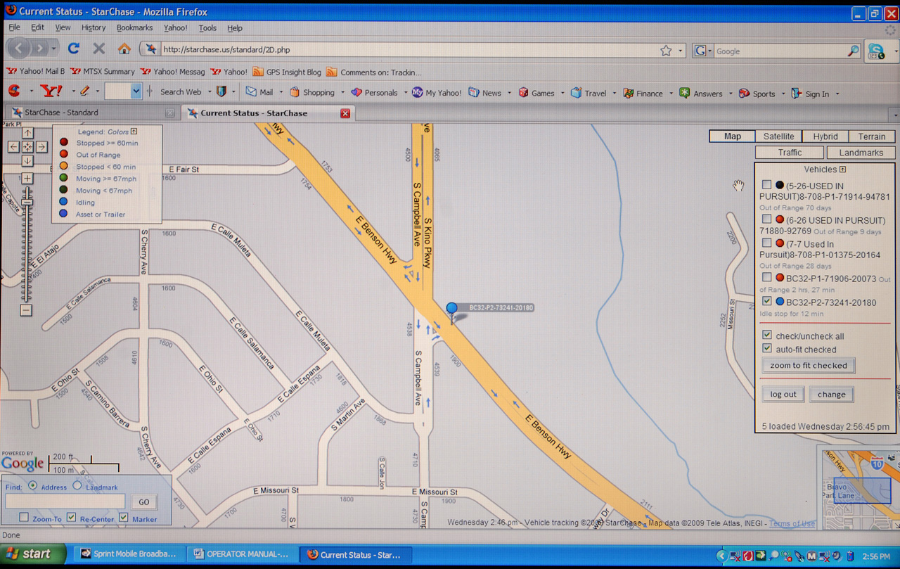 Tagged vehicles are tracked by dispatch.