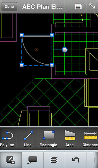 Screenshot of AutoCAD 360 on iPad/iPhone