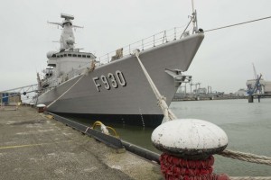 Belgian frigate Leopold I-F930 at Den Helder dockyard in the Netherlands. 