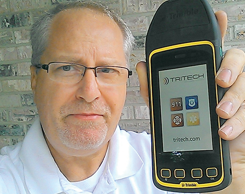 JEFF FEHLBERG, winner of the drawing for a Trimble Juno T41, grand prize in the 2013 State of the Industry Survey. You, too, can be this lucky!