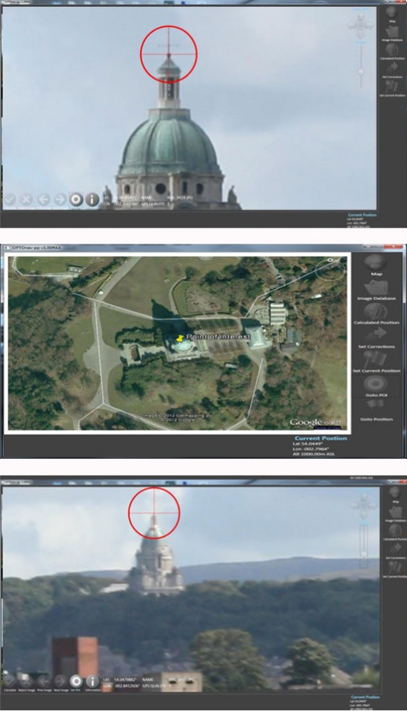 Measure the same point in multiple shots at different angles and distances: OPTOnav provides a 3D position.