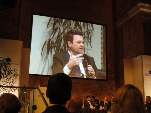 Carlo des Dorides, Executive Director of the European GNSS Agency (GSA), discusses the 1 billion euro tender, now in process to find the organization or consortium to lead Galileo operations for the next ten years. Photo: GSA