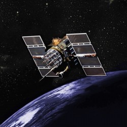 Artist's impression of a GPS Block II/IIA satellite in orbit. (Credit: U.S. government)