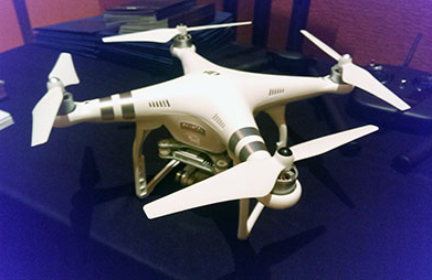 DJI drone with embedded GPS.