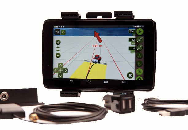 The MachineryGuide package with antenna, receiver and guidance software.