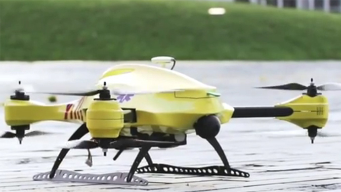 This drone is part of a prototype healthcare delivery system in Delft.