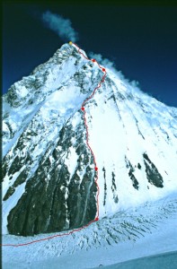 The route to K2’s summit.
