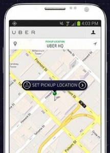 The Uber app.