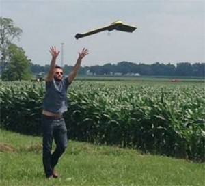 Flying at Molly Caren Agricultural Center in the Ohio State project.