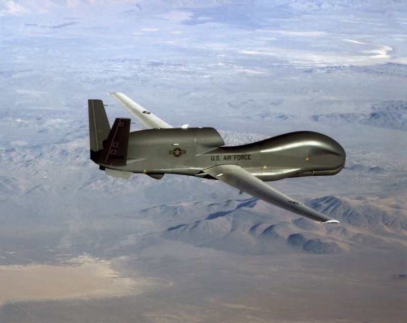 An RQ-4 Global Hawk soars through the sky to record intelligence, surveillence and reconnaissance data. (Photo: USAF)