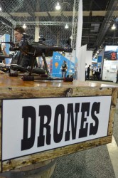 Drones were set up in a single area of the exhibit hall. (Photo: Bethany Chambers)