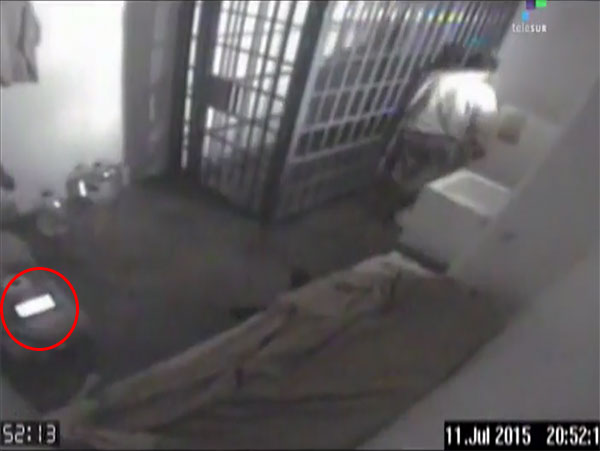 The red circle shows the television with the GPS tracker inside.