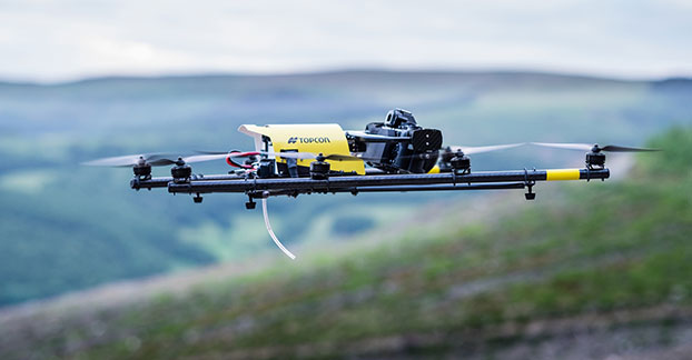 The Topcon Falcon 8 rotary wing UAS.