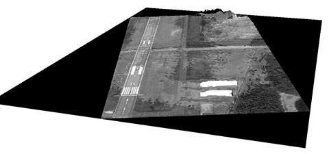 A 3D point cloud of the runway at Bremerhaven Airport.