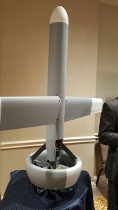 A V-Bat UAV from Martin UAV. Applications include aerial mapping, border patrol, shipboard operations and others.