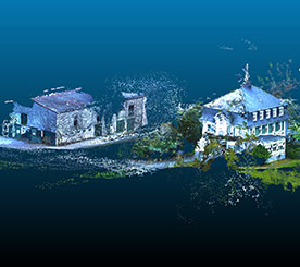 Four point clouds, nonregistered, of georeferenced images from four UAV flights