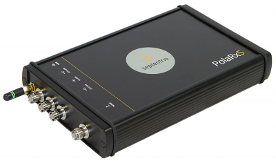 The Septentrio PolaRx5 GNSS receiver.