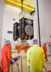 Integration of the satellites onto the Fregat upper stage. (Photo: CES)