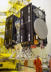 Integration of the satellites onto the Fregat upper stage. (Photo: CES)