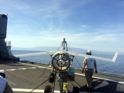 The New Spanish Armada: Sailors onboard Galicia in the Indian Ocean prepare to launch a Scan Eagle on a surveillance mission. (Photos: Spanish Ministry of Defense)