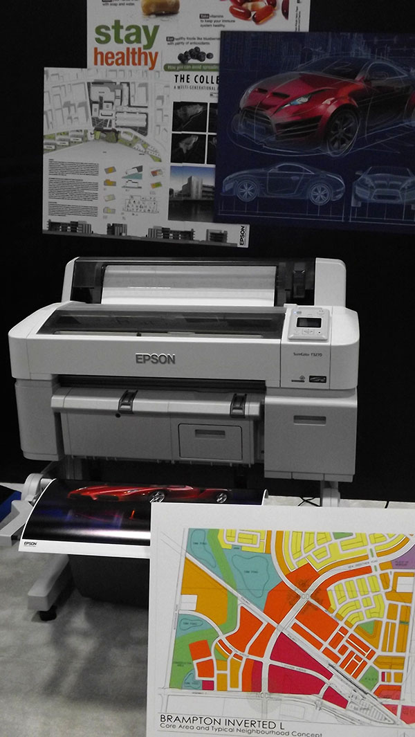 Epson showcases large-format color printers, which can print on poster board.