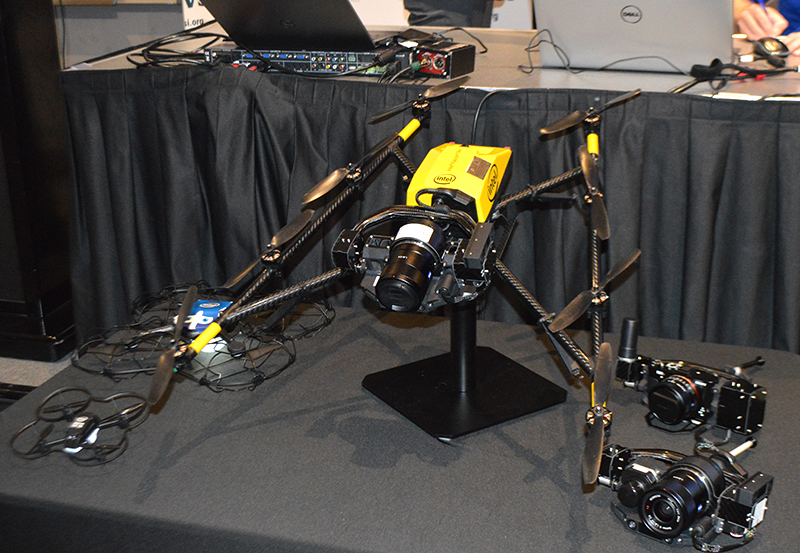 Intel revealed three new payloads for its Falcon 8+ at Xponential. (Photo: GPS World staff)