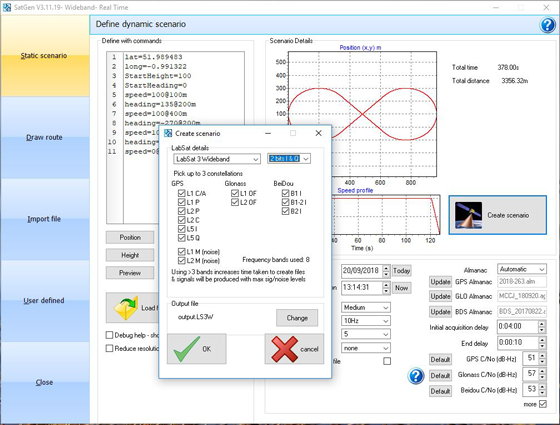 Screenshot from SatGen v3. (Image: Racelogic)