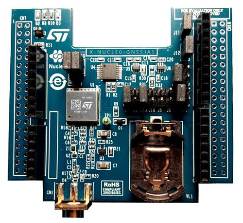 The X-nucleo-GNSS 1a1 extender board. (Photo: STMicroelectronics)