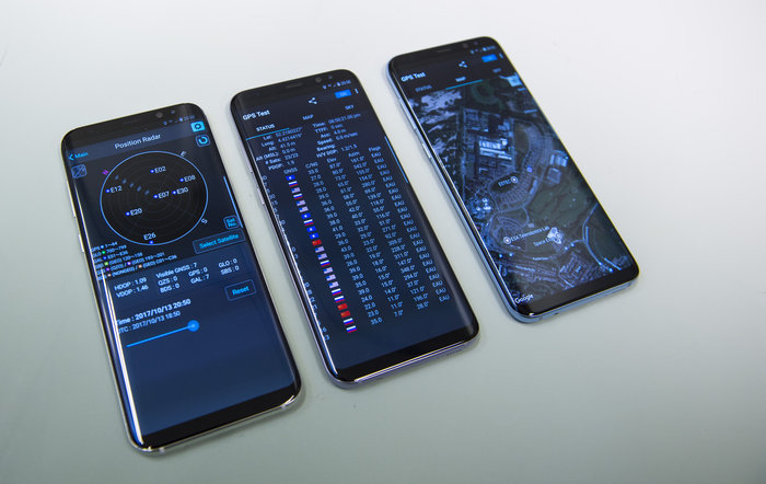 Europe’s Galileo satellite navigation system seen at work with commercially available Samsung S8+ smartphones. (Photo: ESA)