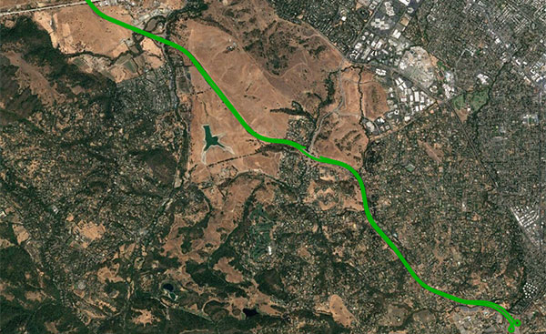 An open-sky freeway environment on Interstate 280 in California where Starling + the BCM47755 were tested and data collected and processed in real time. (Image: Swift Navigation)