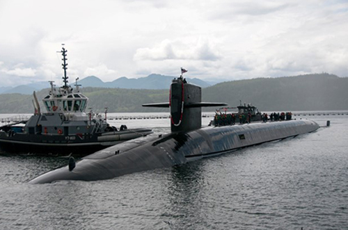 The Ohio-class ballistic-missile submarine USS Nebraska returns to Naval Base Kitsap-Bangor following sea trials. (Photo: U.S. Navy/Lt.Cmdr. Michael Smith, Commander, Submarine Group Nine)