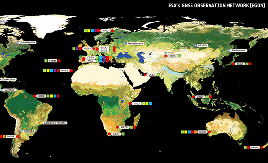 ESA's GNSS Observation Network (EGON). (Image: ESA)