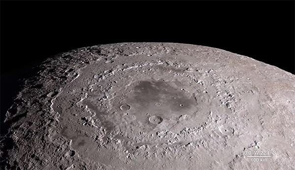 The Orientale Basin in a 4K NASA video of the lunar surface using observations from the Lunar Reconnaissance Orbiter. (Photo: NASA)