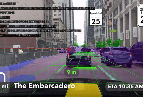 Augmented Reality view from the Mapbox Vision SDK. (Image: Mapbox)