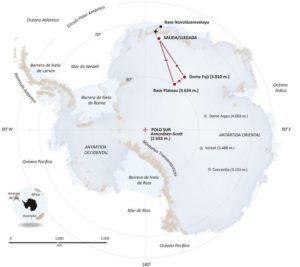 The four-person "Antarctica Unexplored 2018-2019" expedition left Russia’s Novolazarevskaya Base on Dec. 12, 2018. For more than 40 days they made their way to Dome Fuji, a 3810-meter-high ice dome in Eastern Antarctica — one of the coldest places on Earth. (Graphic: ESA)