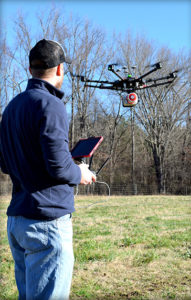 Piloting a lidar-equipped drone. (Photo: Bailie McRae)