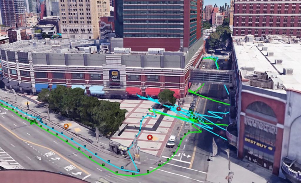 Figure 4. Example of faster map-aided solution re-convergence. (Image: Authors)