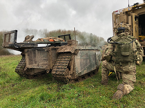 The modular base can be adapted for various missions, including casualty retrieval. (Photo: Milrem Robotics)