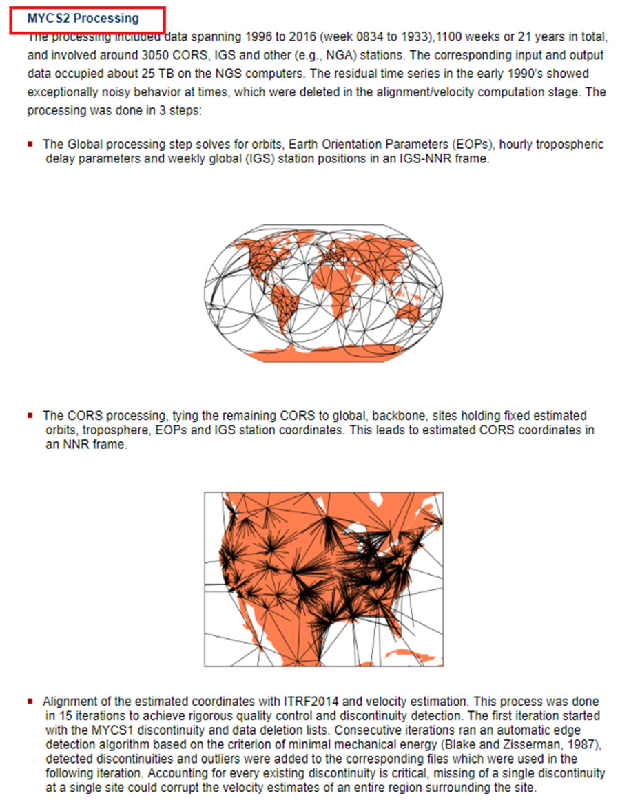 Excerpt from Beta CORS Webpage – MYCS2 Processing. (Screenshot: NGS)
