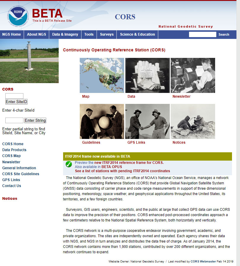 Beta CORS release page. (Screenshot: NGS)